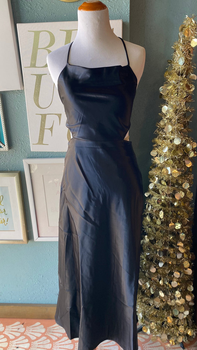 sky to moon black dress Black Square Neck Mini Dress by Sky to Moon