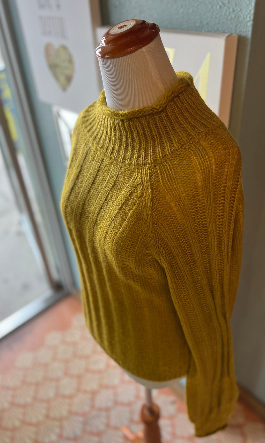 New In Dull Knitted Yellow Sweater