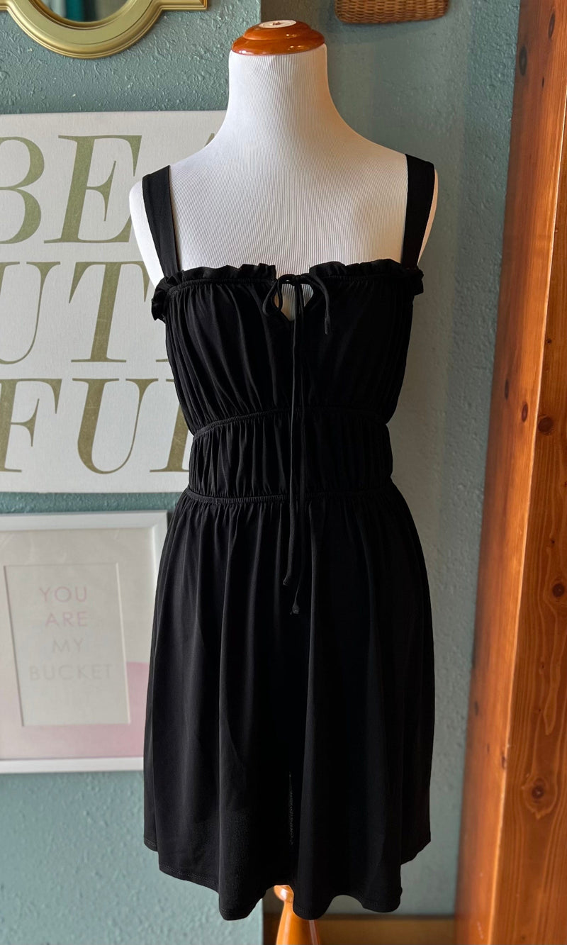 GILLI Black Cinched Waist Dress SHELLSHOP GILLI Black Cinched Waist Dress SHELLSHOP