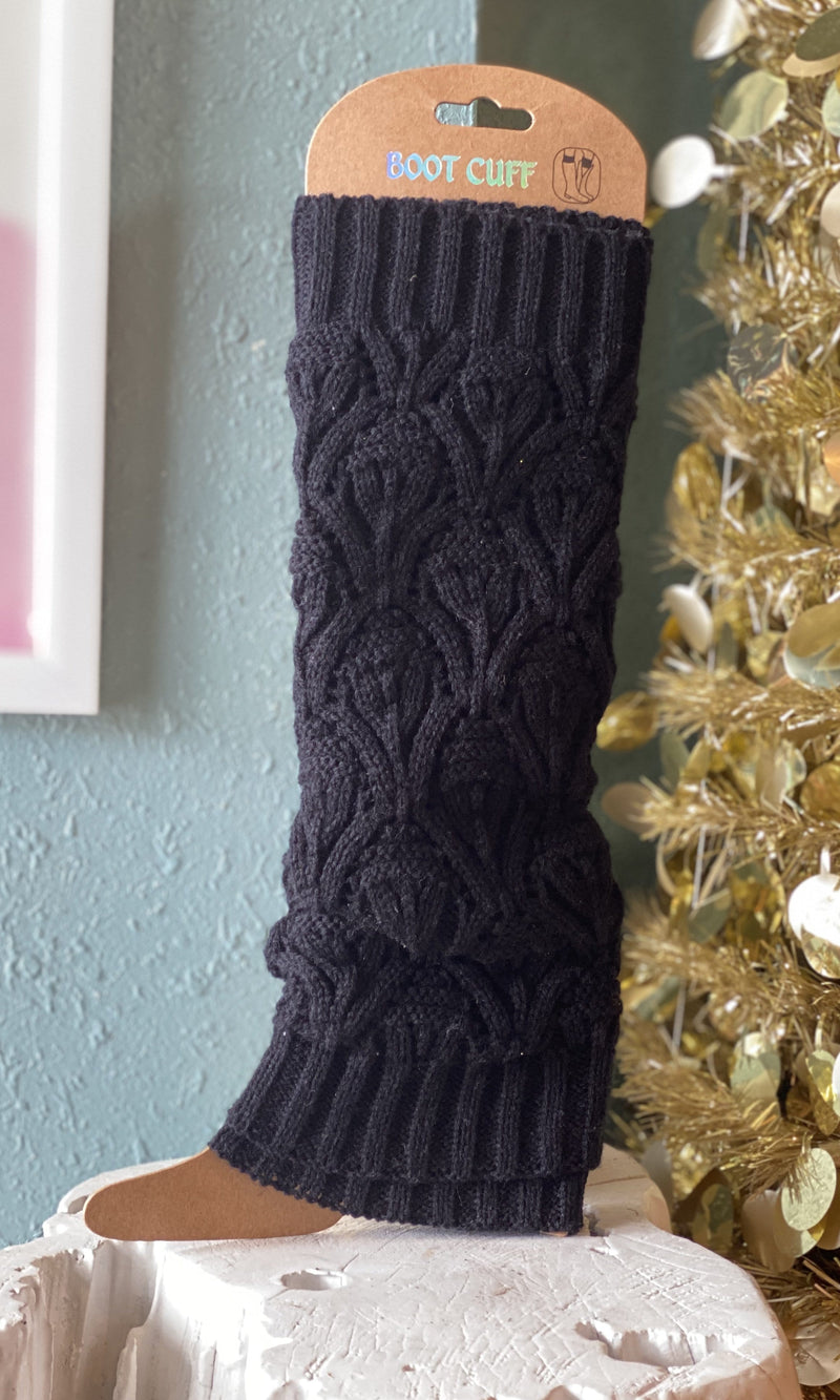 Black Knitted Leg Warmers