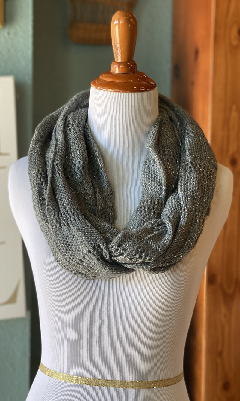 Grey with Specs of Gold Scarf
