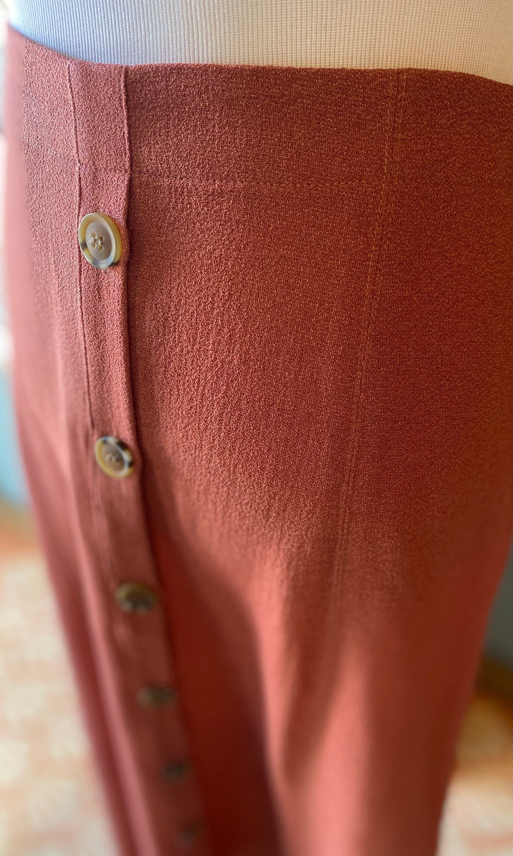 Millibon Cinnamon Button-Down Maxi Skirt