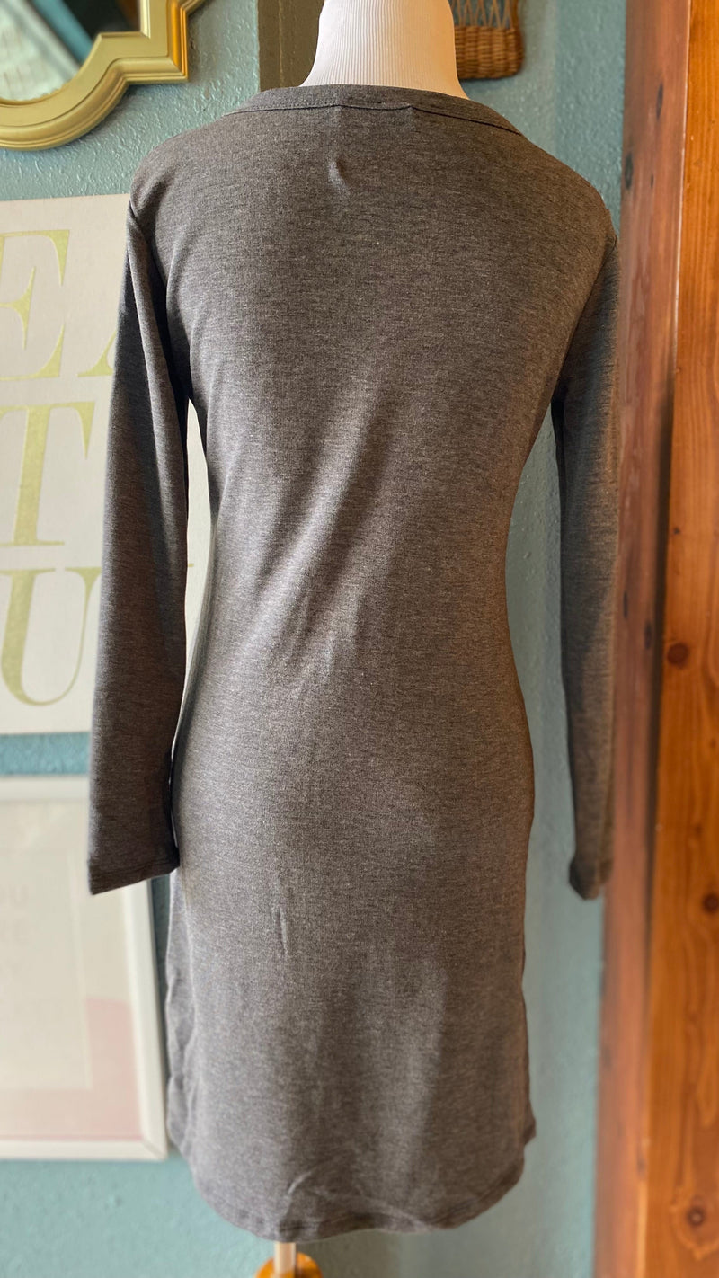 Olivaceous Grey Scrunched Side Dress