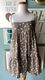 Olivaceous Grey Flower Cupcake Dress