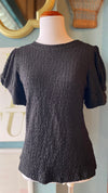 Ces Femme Black Textured Blouse