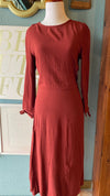 Olivaceous Burgundy Tie Sleeve Maxi Dress