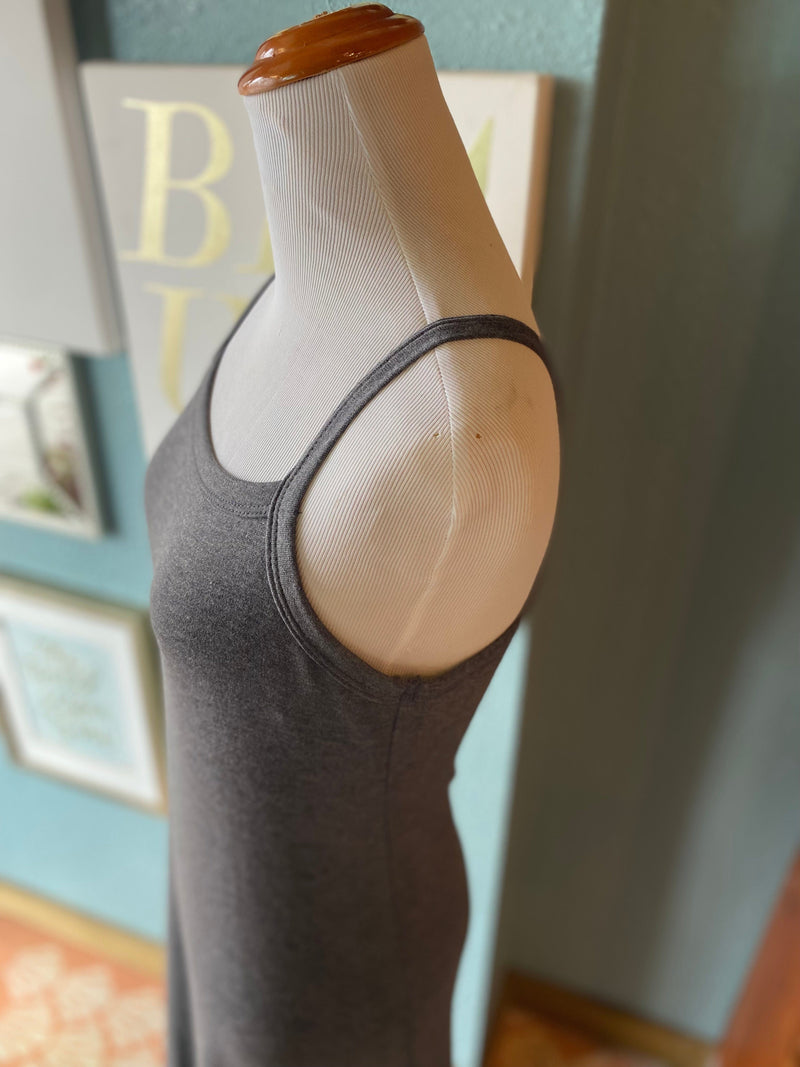 Beeson River Dark Grey Square Neck Maxi Dress