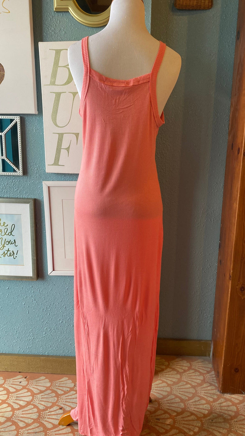 Beeson River Coral V Maxi Dress