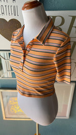 Olivaceous Orange Striped Collared Shirt