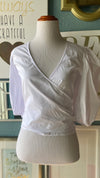 Olivaceous White Wrap Up Top