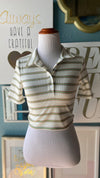 Olivaceous White Striped Collared Shirt