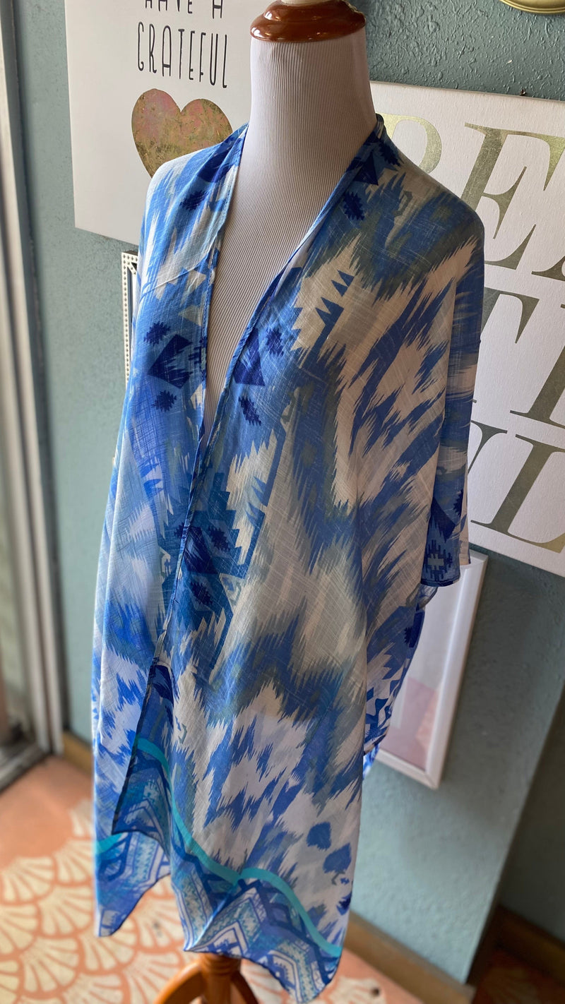 Styliné Blue and White Kimono