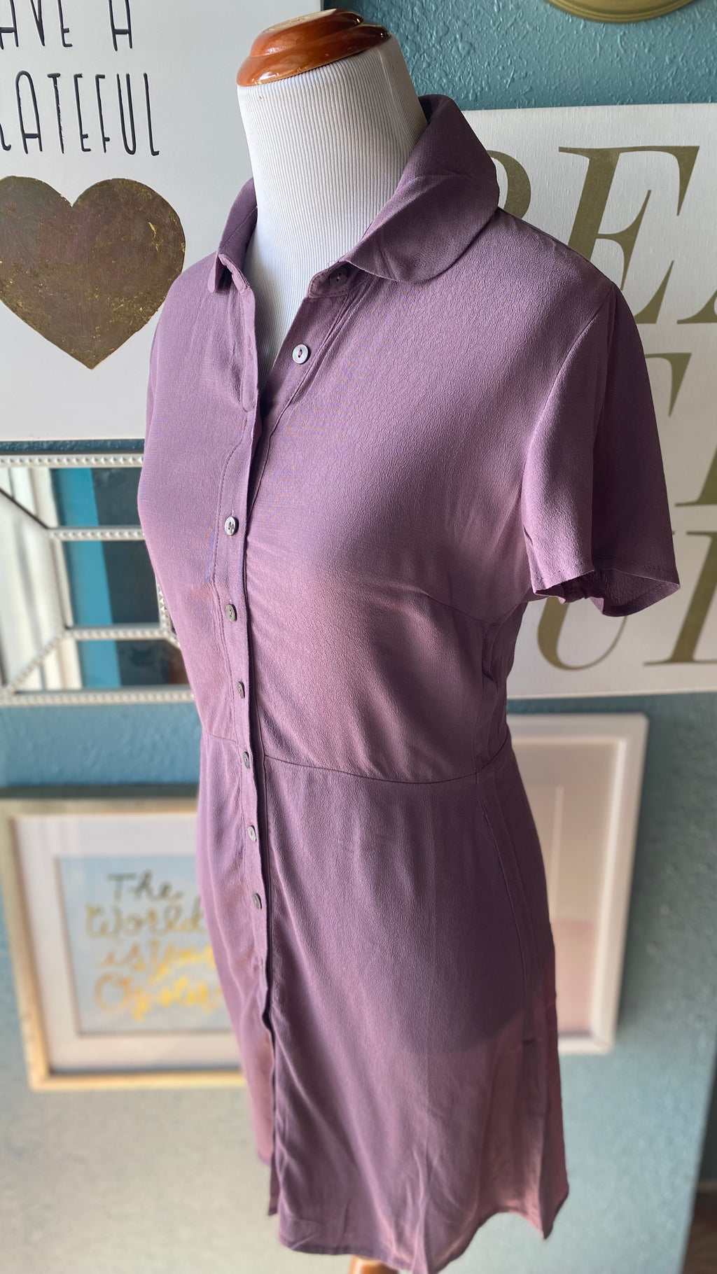 Olivaceous Lilac Button Up Dress