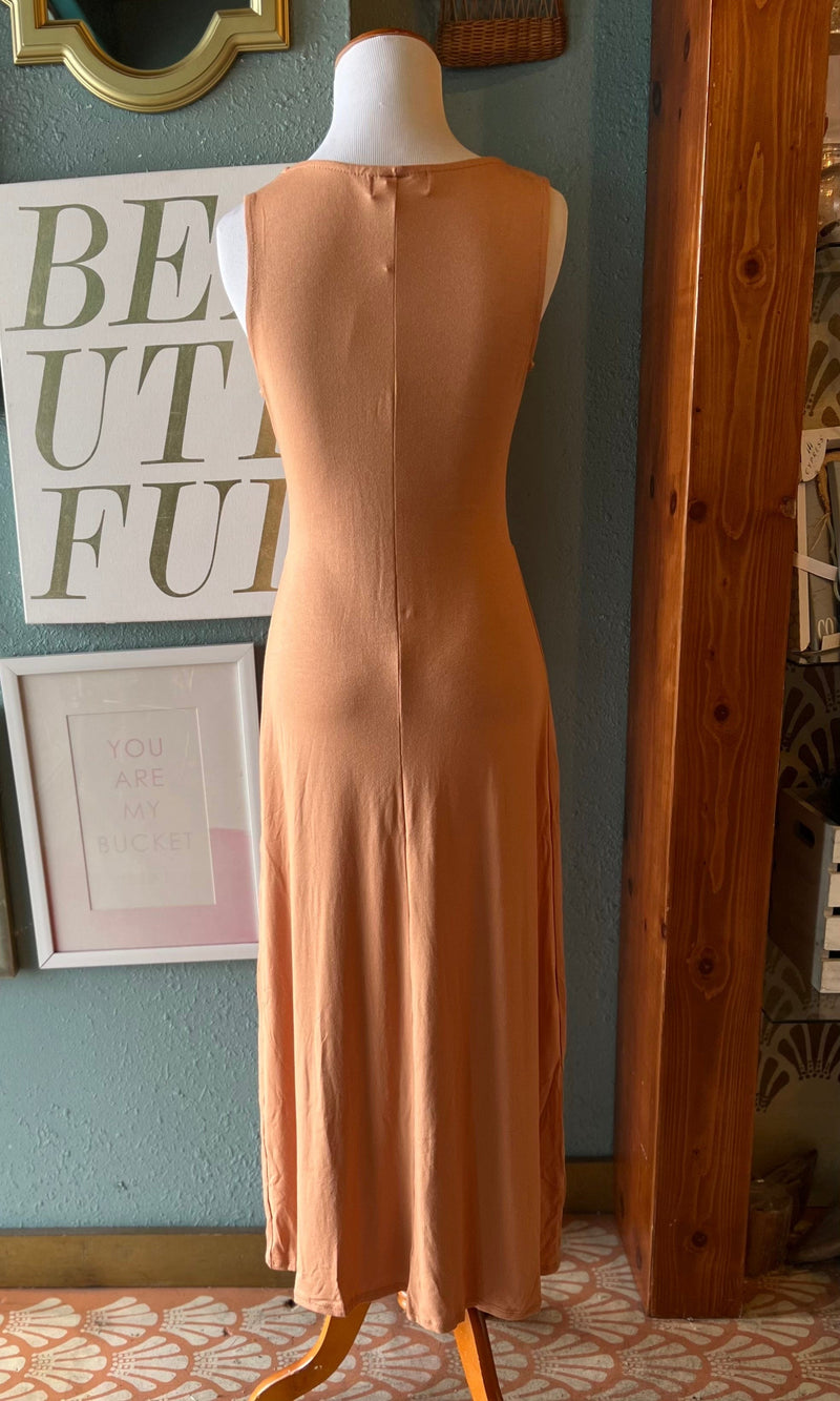 Gilli Apricot Long Sleeveless Dress