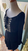 L Love Black Flower Pattern dress