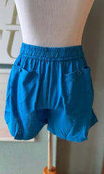 Cy Bright Blue Linen Shorts
