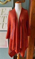 Riah Fashion Burnt Orange Knitted Shawl