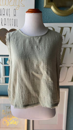 Olivaceous Sage Fringe Tank Top