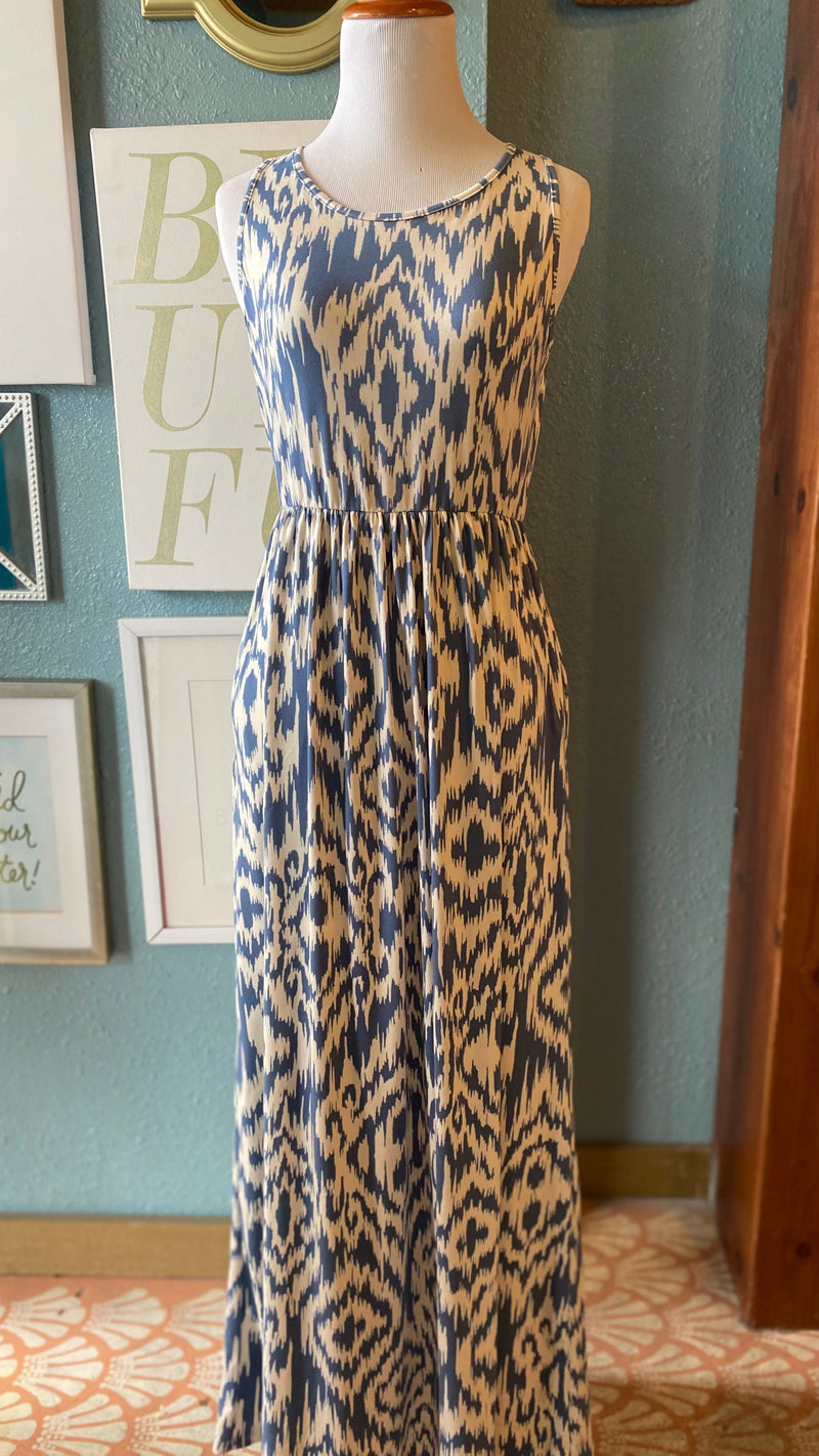 You & Me Blue Patterned Maxi Dress