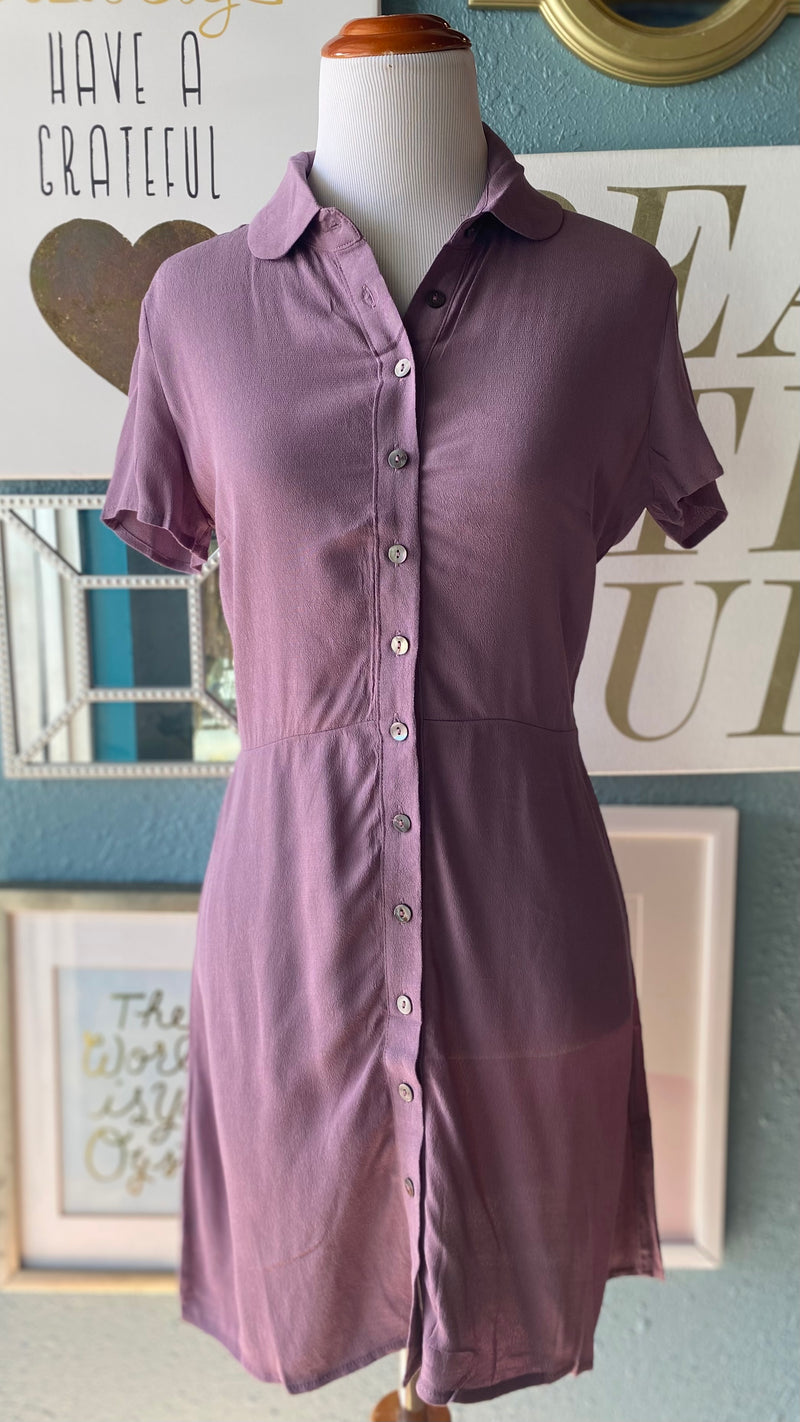 Olivaceous Lilac Button Up Dress