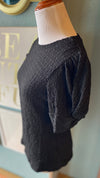 Ces Femme Black Textured Blouse