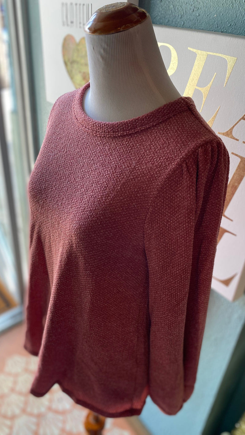 Perfect Peach Strawberry Puffy Sweater