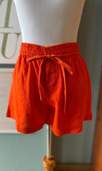 Cy Tangerine Linen Shorts
