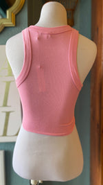 Olivaceous Pink Ribbed Tank Top