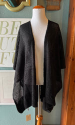 Riah Fashion Black Knitted Shawl