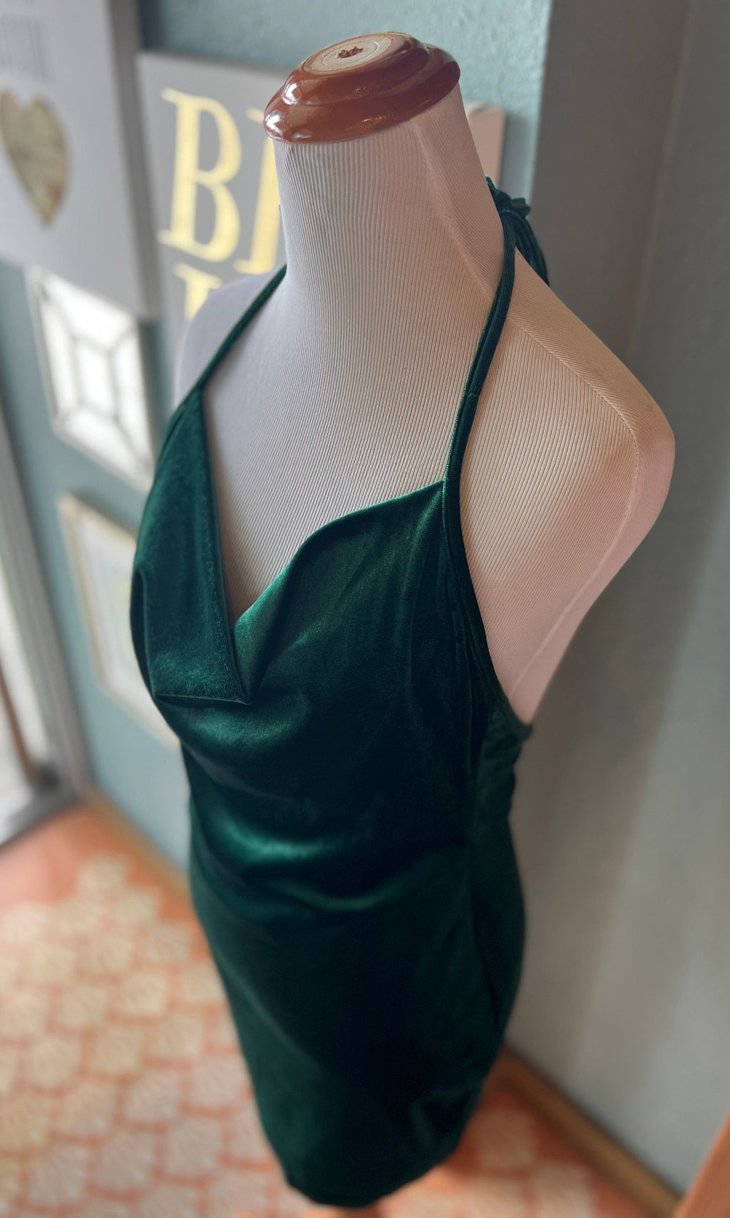 Sweet Adelyn Emerald Green Halter Dress
