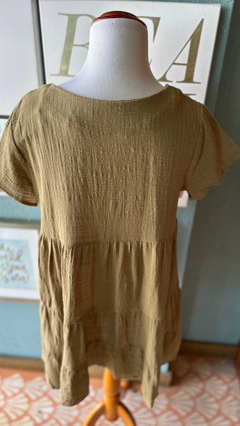 Olivaceous Olive Green Tunic Dress