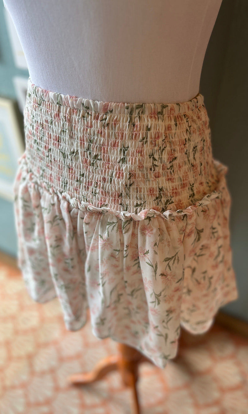 Cy Ivory Floral Skirt