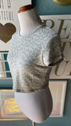 Olivaceous Light Grey Cheetah Crop Top