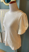 Ces Femme White Textured Blouse