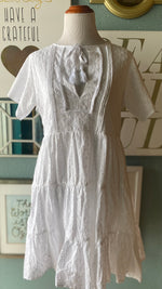 Olivaceous White Eyelet Cupcake Dress