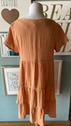 Olivaceous Orange Button Tunic Dress