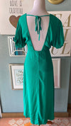 Olivaceous Light Emerald V Neck Maxi Dress