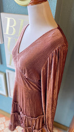 New In Dusty Pink Velvet Dress