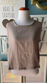 Olivaceous Light Mocha Fringe Tank Top