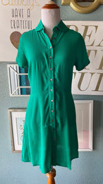 Olivaceous Green Button Up Dress