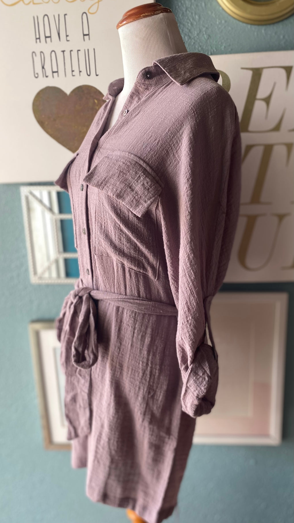 Olivaceous Purple Button Up Romper