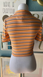 Olivaceous Orange Striped Collared Shirt