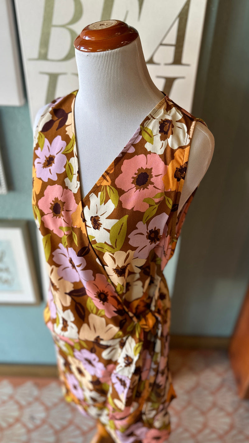 Gilli Brown Floral Dress