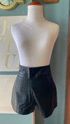 Olivaceous Black Faux Leather Shorts