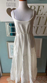 Olivaceous White Tired Maxi Dress