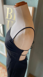 Olivaceous Black Tie Back Bodycon Dress
