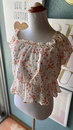 Ces Femma Floral Puffy Silk Dot Top