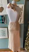 Sky To Moon Champagne Backless Silky Tie Dress