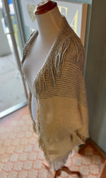 Riah Fashion Light Gray Fringe Shawl