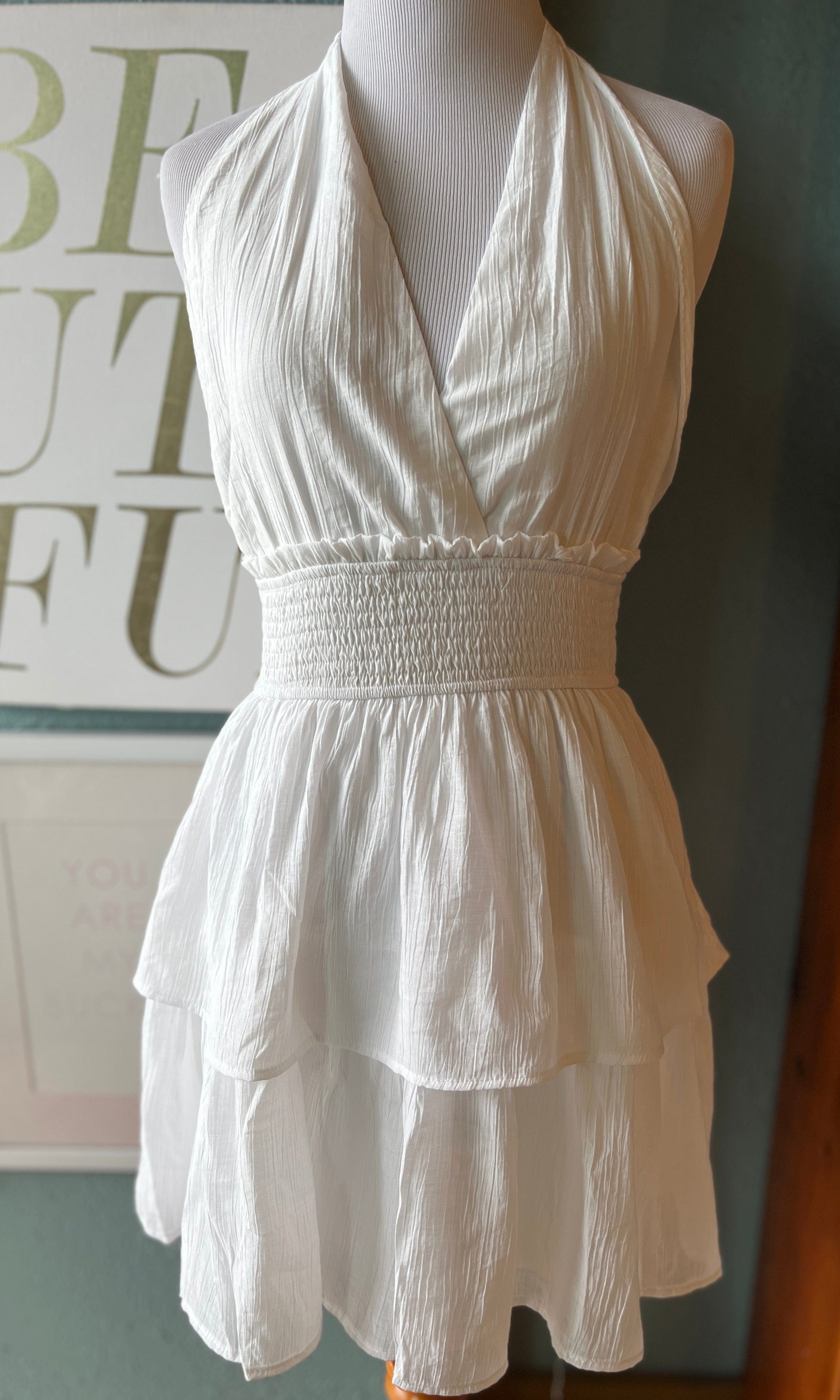 Idem Ditto White Halter Dress – SHELLSHOP